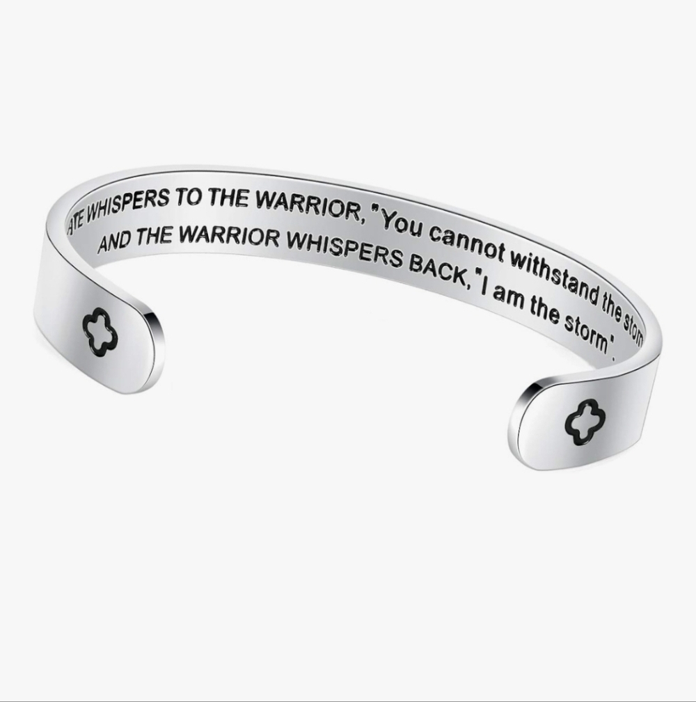 Silver Inspirational Cuff Bracelet
